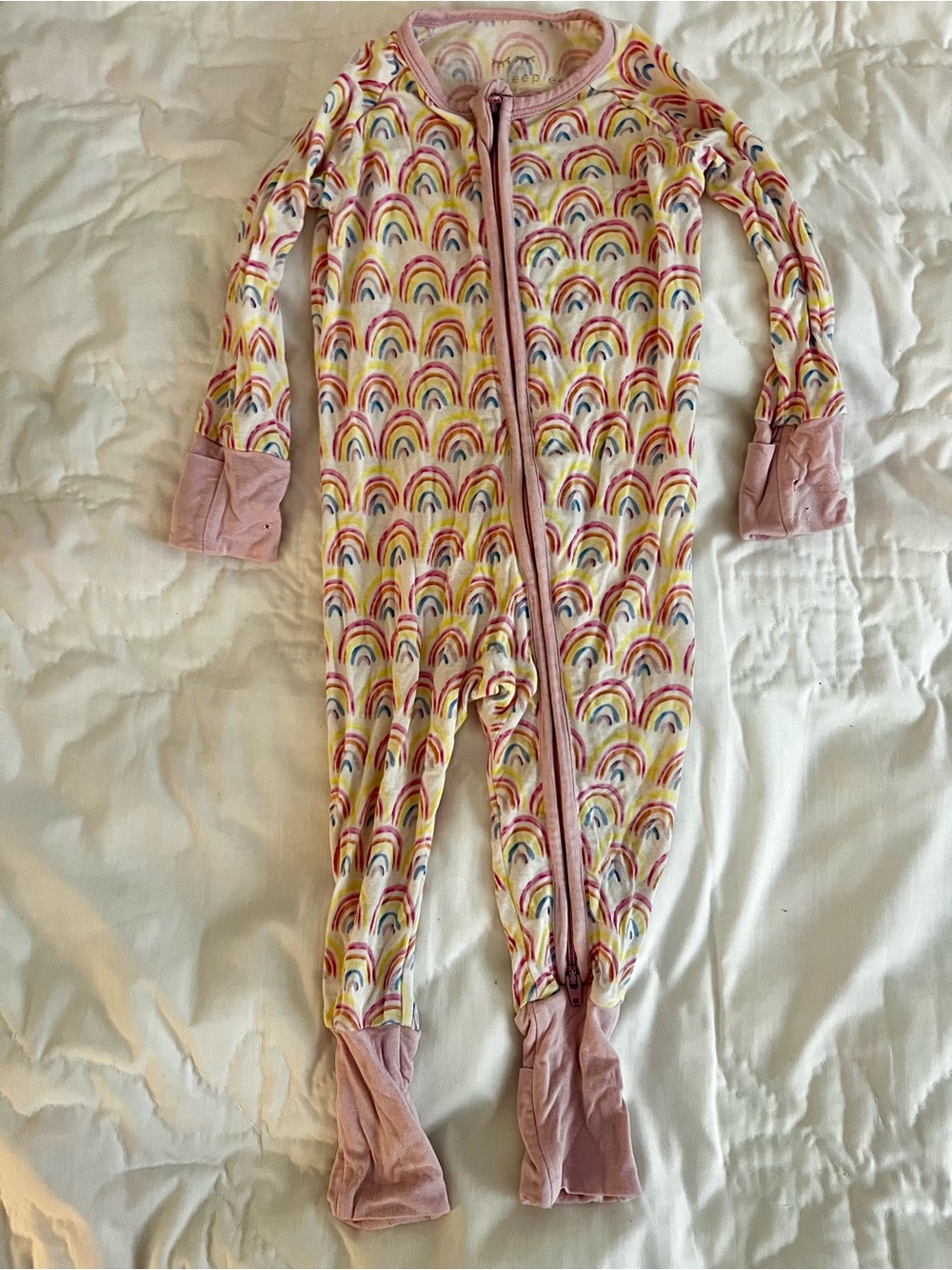 Little Sleepies - Pink Rainbow Zippy